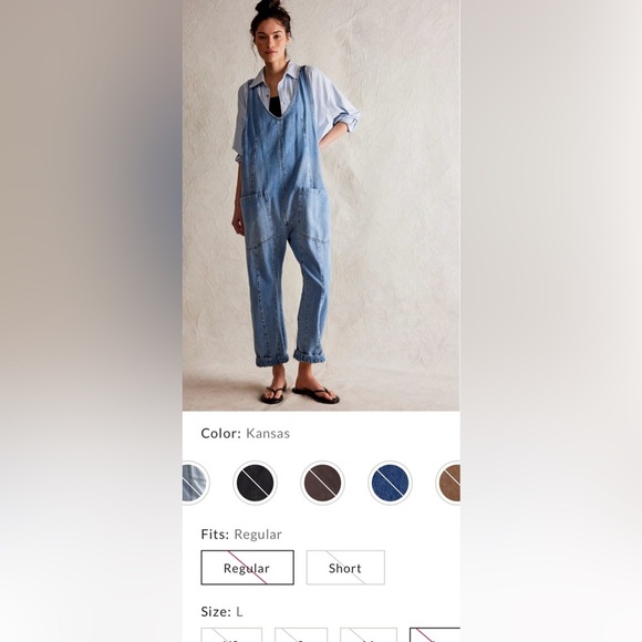 We The Free High Roller Jumpsuit Size L NWT - Picture 3 of 16